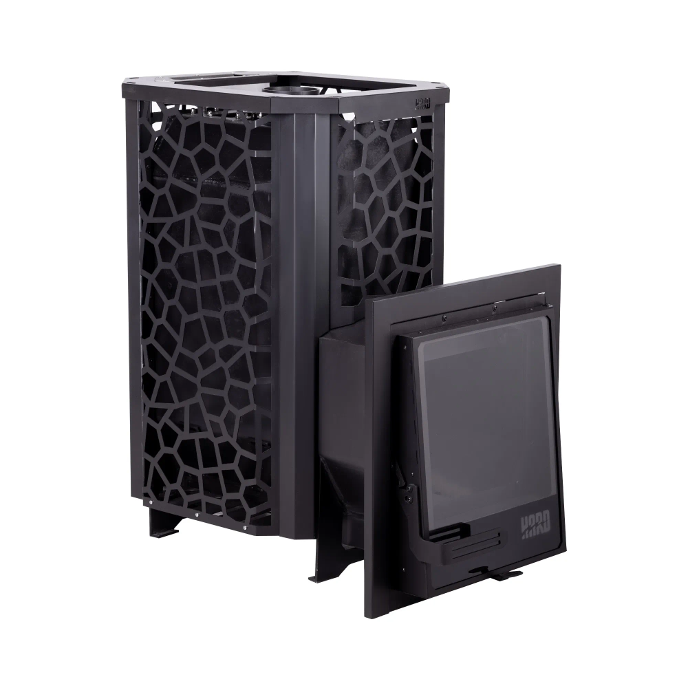 Печь для бани Сталь-Мастер HARD 30М Хохлома Панорама 2025 со стеклом закр каменка дровяная