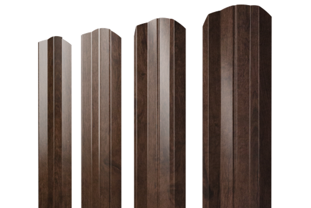 Штакетник М-образный А фигурный 0,45 Print Elite Antique Wood TwinColor