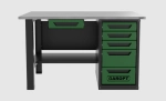 Верстак с ящиком однотумбовый 5 ящиков, зеленый 1400*700 Garopt, GT1400STY1Y5.green