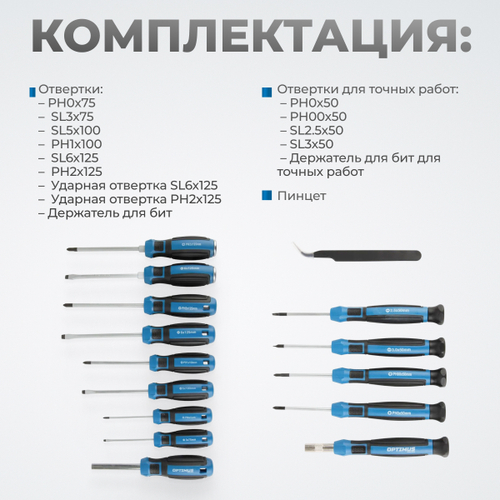 OPT-BS5112 Набор отверток, бит и торцевых головок, 112 предм.