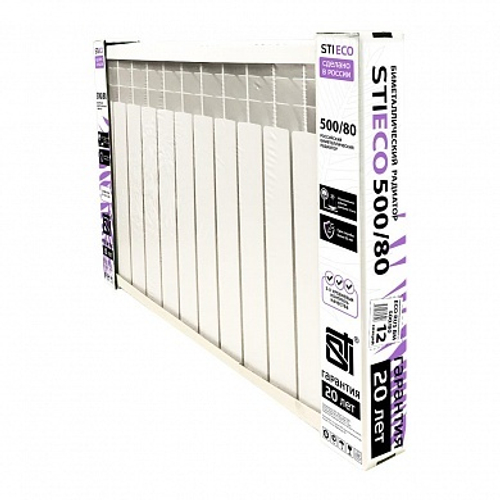 Биметаллический радиатор STI ECO RUS BM 500/80 12 сек.