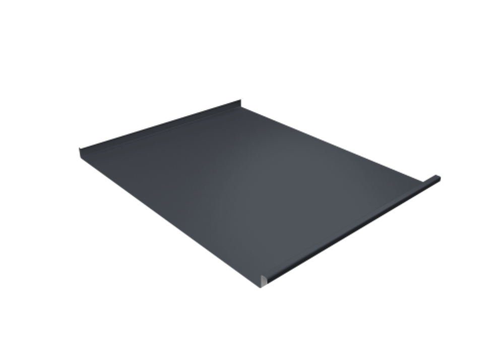 Фальц двойной стоячий Grand Line 0,45 Drap TX с пленкой на замках Drap TwinColor RAL 7024 мокрый асфальт