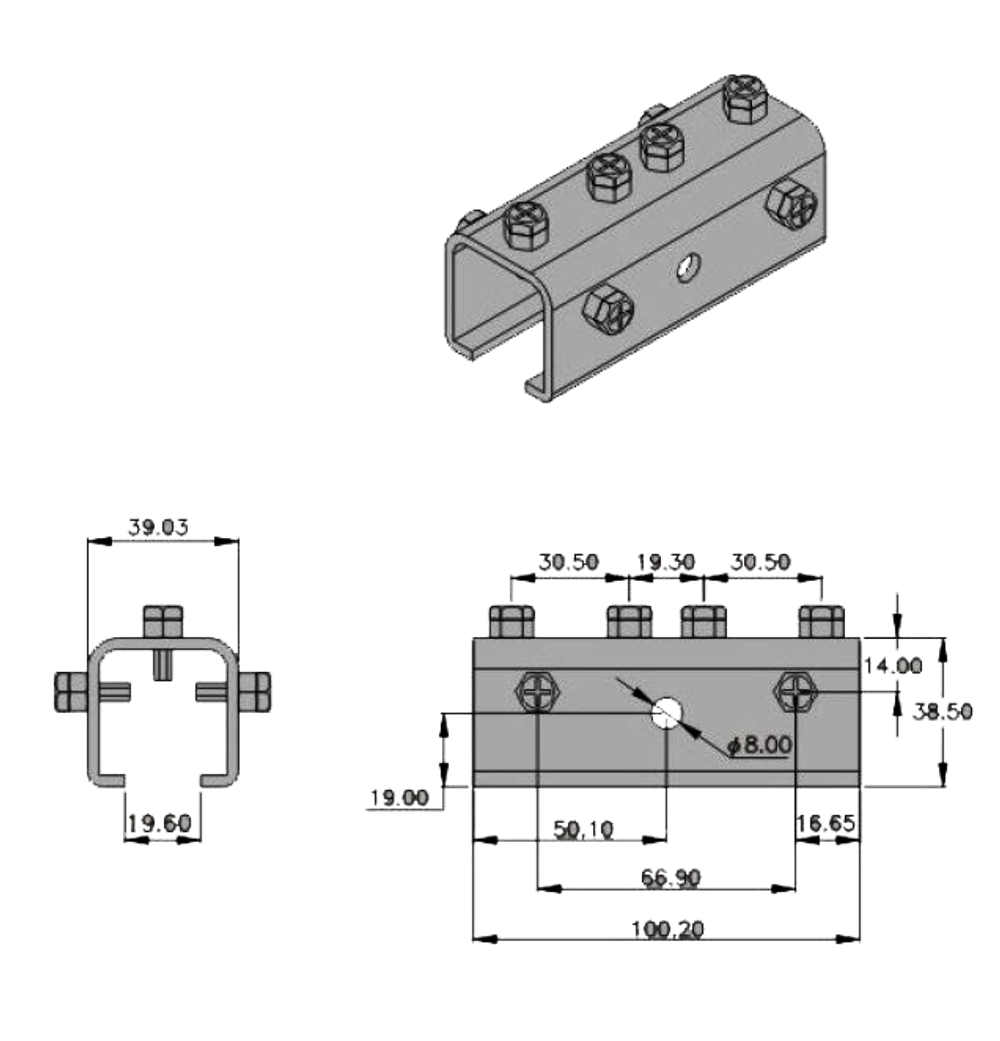 Муфта соединительная для С-рельс H-C3004 (H-CO4)