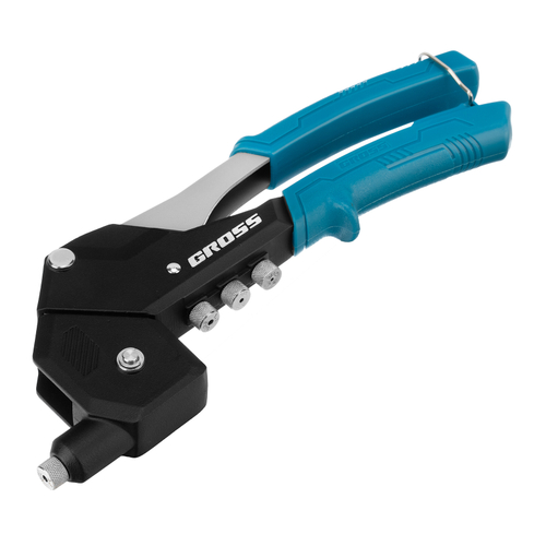 Заклепочник ручной, 290 мм, поворотный, 0-360, заклепки 2,4-3,2-4,0-4,8 мм Gross