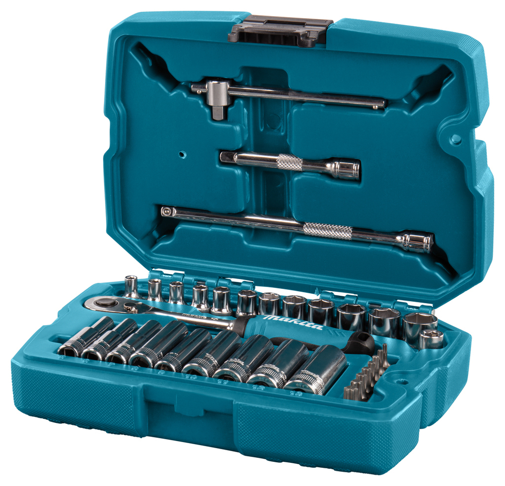 Набор ключей и головок 34 предмета 1/4 Makita B-65567