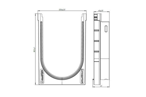 Переходник PolyMax пластиковый для лотков водоотводных пластиковых 8040-М/8080-М