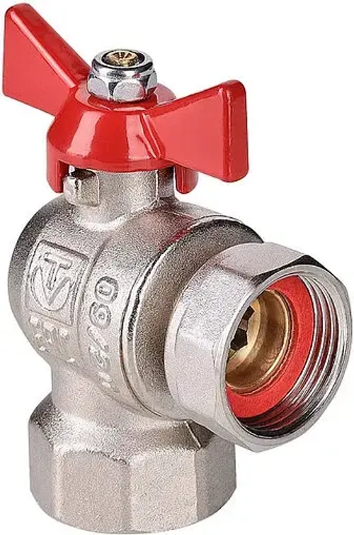 Кран шаровый с накидной гайкой угловой ½"в x ½"нг Valtec VT.266.NS.0404