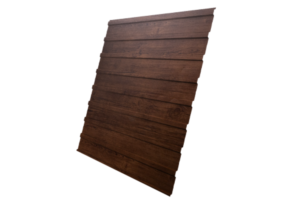 Профнастил C10A 0,4 Print Premium с пленкой Cherry Wood Fresh TwinColor