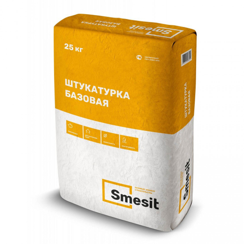 Штукатурка цементная Smesit базовая 25 кг, 48 шт/поддон