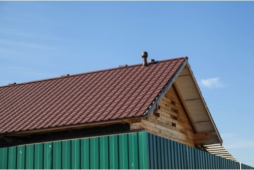 Металлочерепица камея 0,5 Rooftop Бархат RAL 8017 шоколад