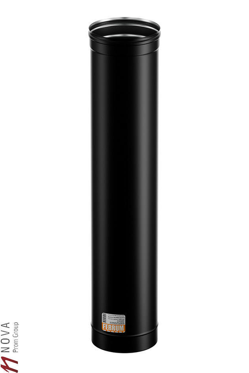 Дымоход Феррум нержавеющий (430/0,8 мм) ф130 L=0,5м черный