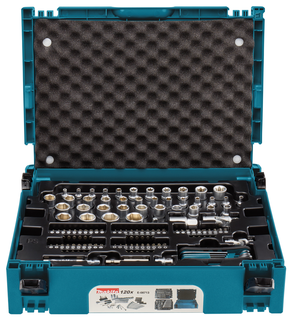 Набор ключей, головок, бит 120 шт. Makita E-08713