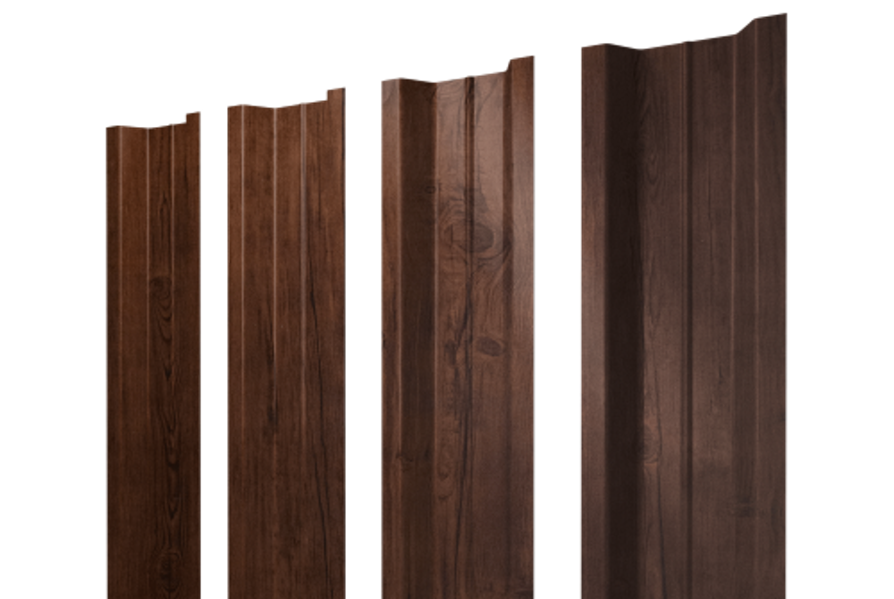 Штакетник П-образный В с прямым резом 0,45 Print-Double Premium Cherry Wood Fresh