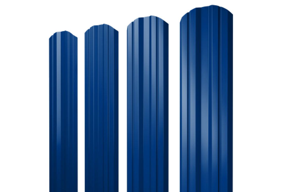 Штакетник Twin фигурный 0,45 PE RAL 5002 ультрамариново-синий