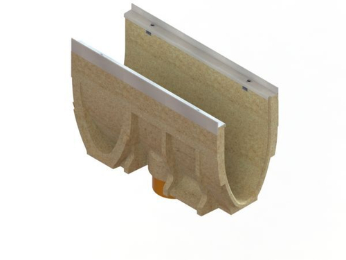 Лотки водоотводные полимербетонные CompoMax Drive DN150 каскадом h260-h320 полуметровые под решетки кл. E