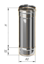 Дымоход Феррум нержавеющий (430/0,5 мм) ф120 L=0,5м