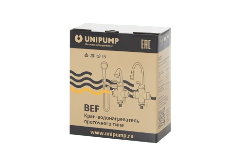 Проточный кран-водонагреватель UNIPUMP BEF-008AF с дисплеем и гибким изливом (силикон)