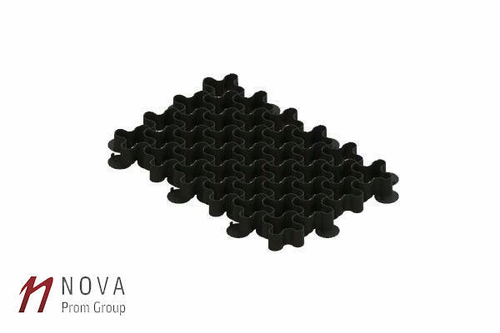 Газонная решетка пластиковая черная "волна" для гравийной засыпки