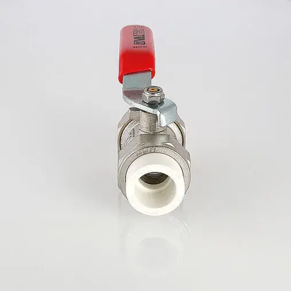 Кран шаровый с двумя переходами на пп трубу 25мм x 25мм Valtec VTp.745.0.025