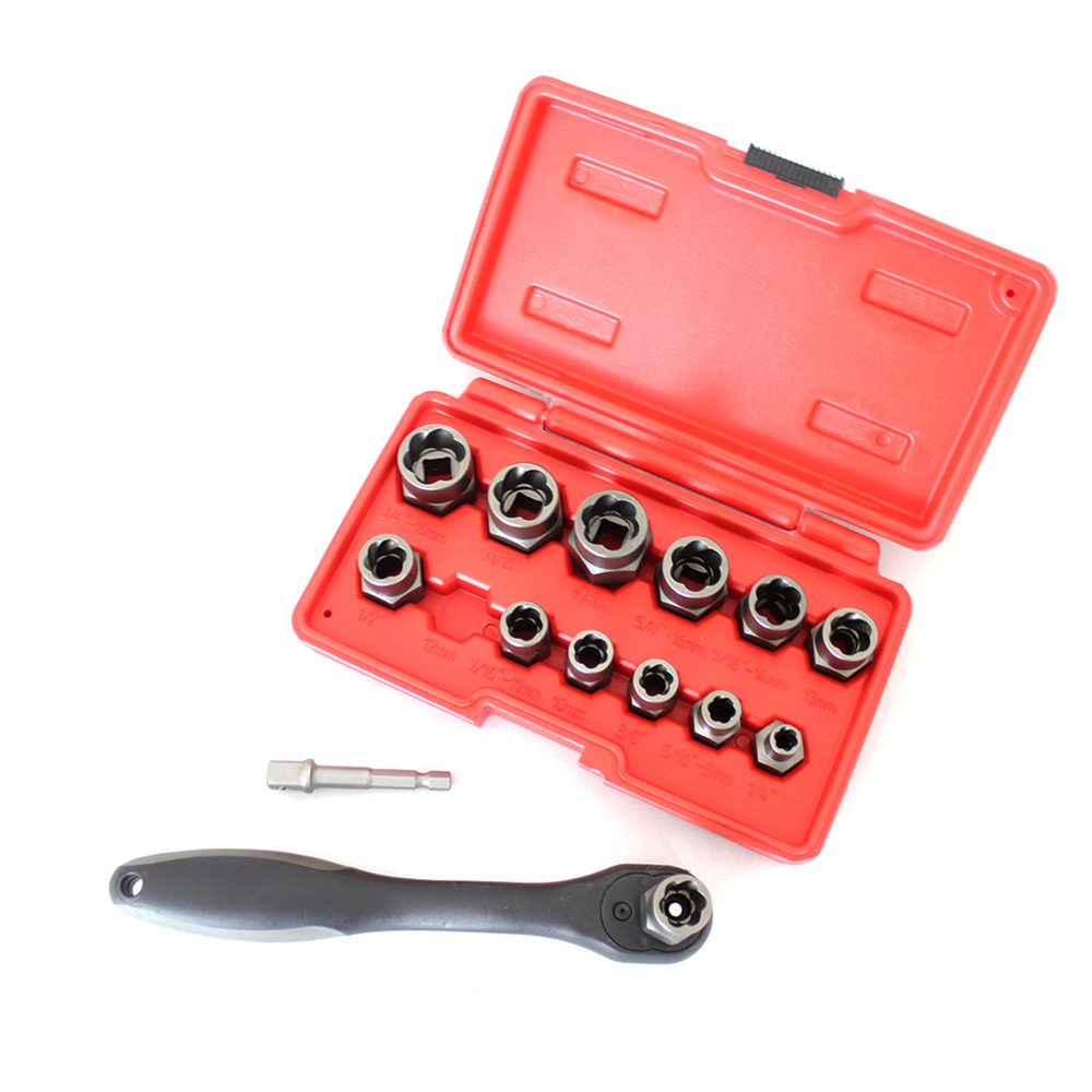 WDK-65482 Набор экстракторов для болтов и гаек с адаптером, 8-19 мм