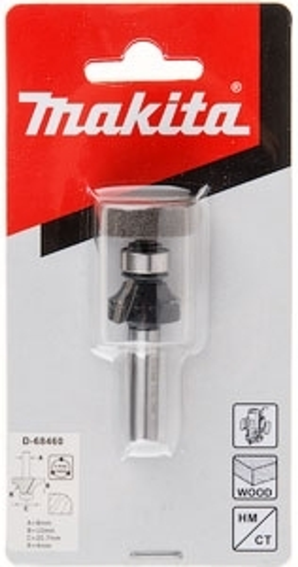 Кромочная калевочная фреза 4R, 20.7х10, S8, 2T Makita D-68460