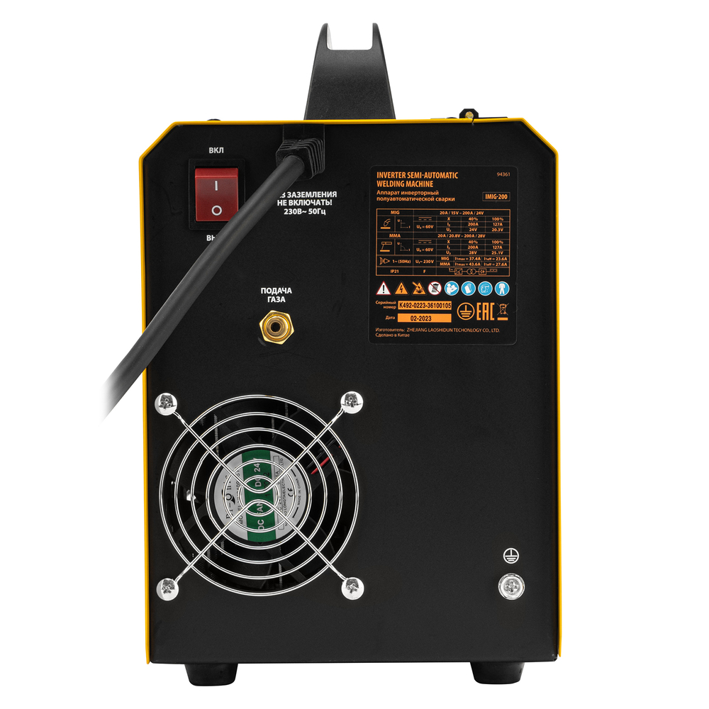 Аппарат инвертор. полуавтомат. cварки IMIG-200, 200 А, ПВ 60%, катушка 5 кг Denzel