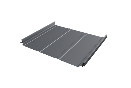 Кликфальц Pro Line Grand Line 0,5 GreenCoat Pural BT, matt с пленкой на замках RR 23 темно-серый (RAL 7024 мокрый асфальт)