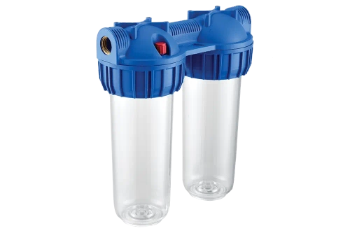 Колба Slim Line 10" CFC-10K-2 (резьба ¾”) без картриджа (прозрачная двойная)