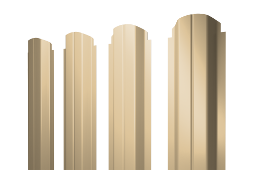 Штакетник П-образный А фигурный 0,45 PE RAL 1014 слоновая кость