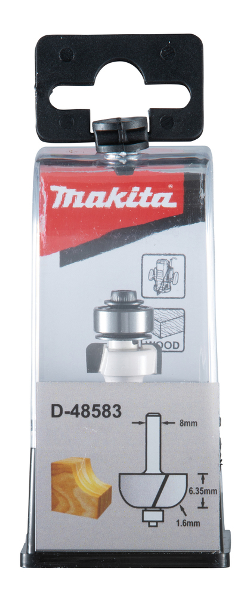 Фреза кромочная галтельная 1.6R, 15.9х6.35, S8, 2T Makita D-48583