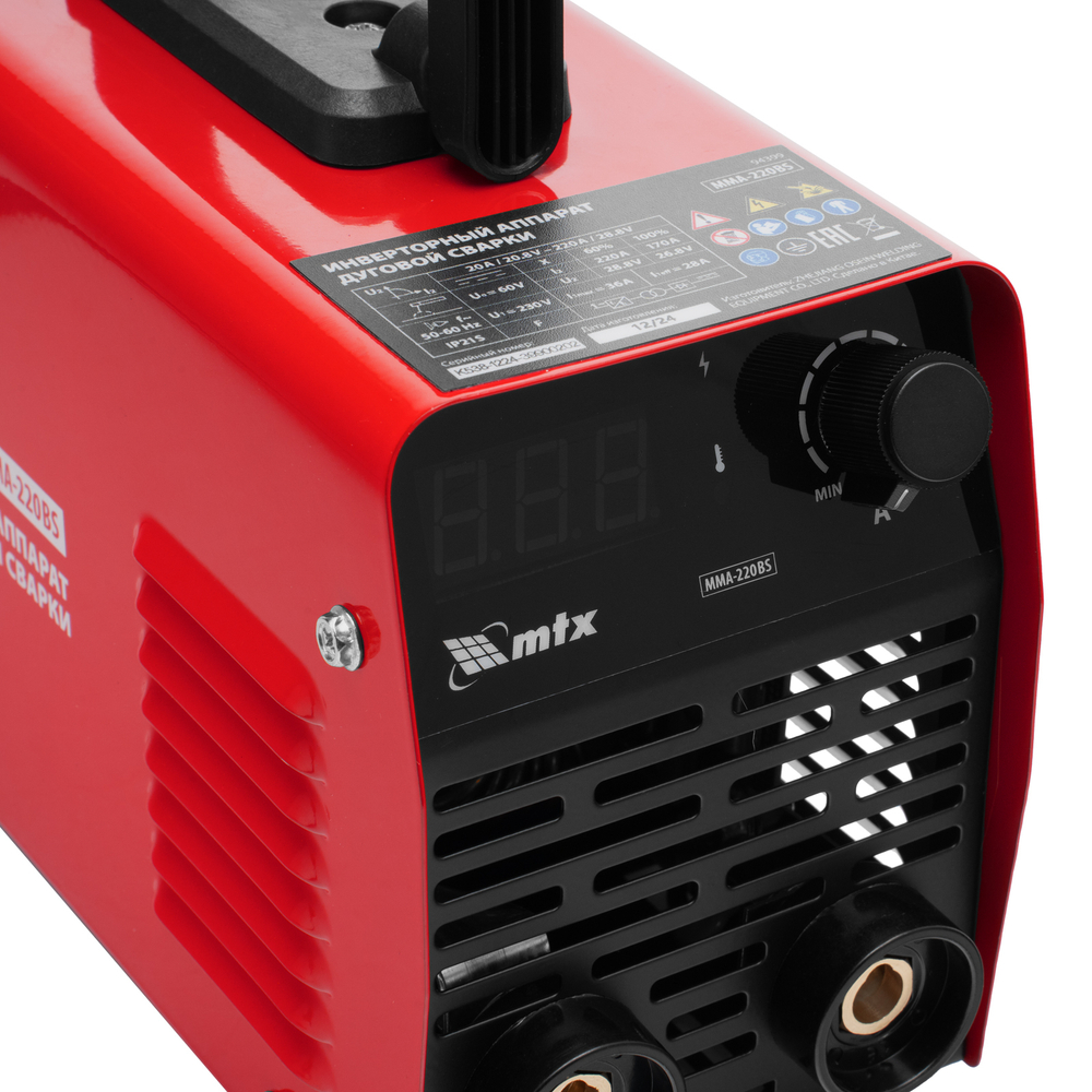 Инверторный аппарат дуговой сварки MMA-220BS, 220 А, ПВ 60% MTX