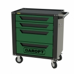 GTS4.green Тележка инструментальная Garopt 4 ящиков ЗЕЛЕНАЯ, центральный замок, увеличенные колеса, доводчики, GAROPT Серия "Standart"