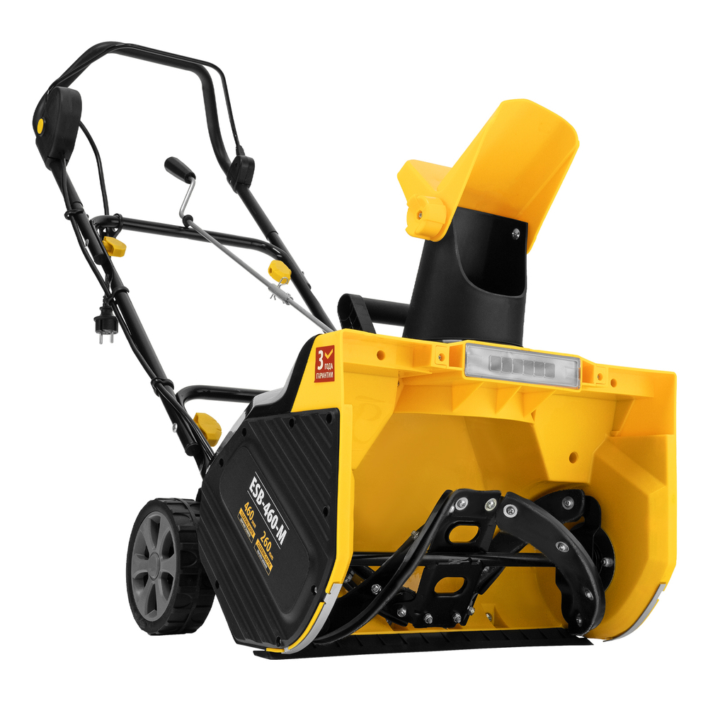 Электрическая снегоуборочная машина ESB-460-M, 1.8 кВт, металлический шнек, LED фара Denzel