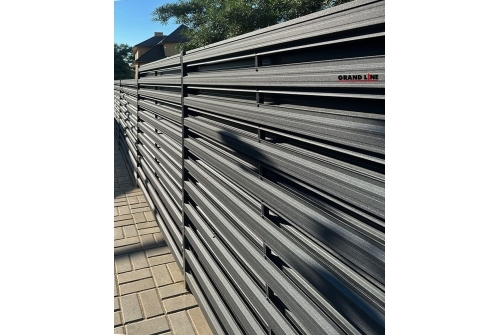 Штакетник Прямоугольный с прямым резом 0,45 Drap TwinColor RAL 7024 мокрый асфальт