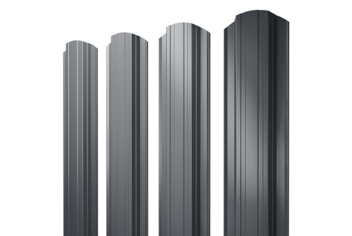 Штакетник Прямоугольный фигурный 0,4 PE RAL 7024 мокрый асфальт