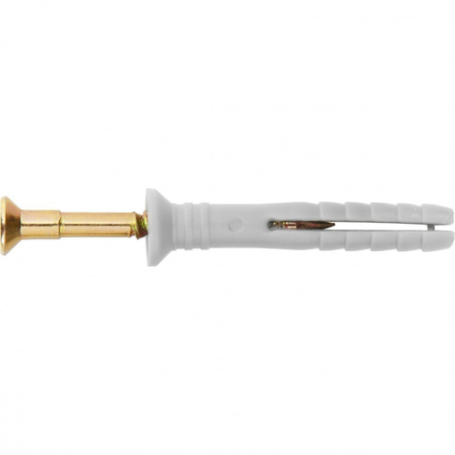 Дюбель-гвоздь полипропиленовый с потайным бортиком 6 х 80 мм, 100 шт Сибртех