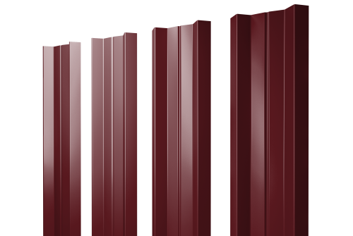 Штакетник М-образный А с прямым резом 0,45 PE RAL 3005 красное вино