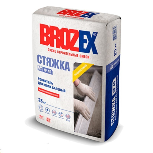 Стяжка Brozex NF-40 ровнитель для пола базовый 25 кг, шт