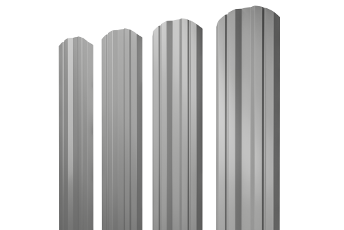 Штакетник Twin фигурный 0,45 PE RAL 9006бело-алюминиевый