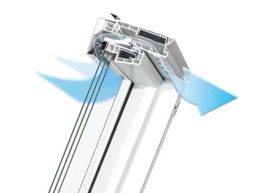 Пластиковое мансардное окно PTP-V U4 с двухкамерным стеклопакетом