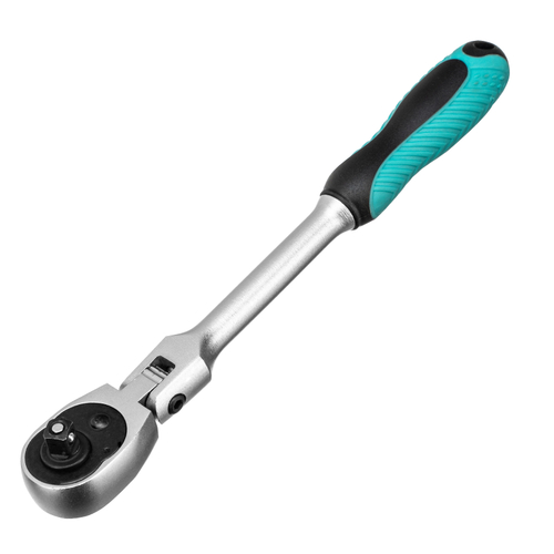 Ключ-трещотка шарнирный 1/4", СrV, 72 зуба, с быстрым сбросом, матовый хром Stels