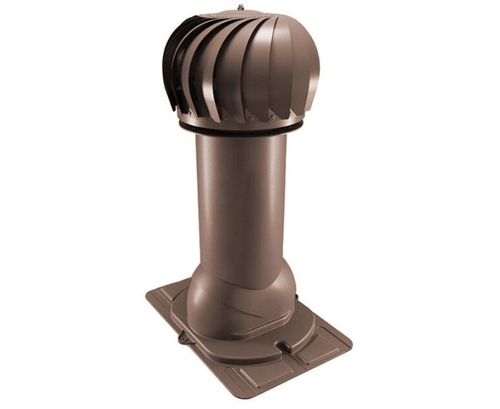 Роторная вентиляция с универсальным проходным элементом d150мм, h-650мм утепленная, шоколад RAL 8017
