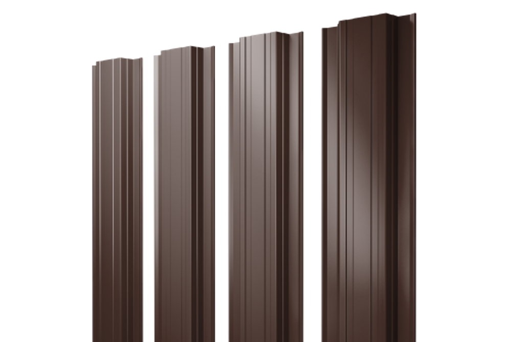 Штакетник Прямоугольный с прямым резом 0,4 PE-Double RAL 8017 шоколад