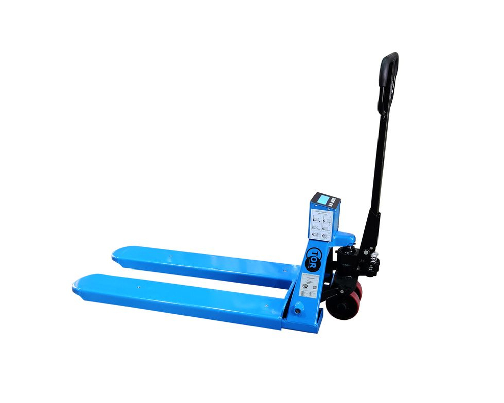 Тележка гидравлическая с весами 2500 кг 1150 мм полиуретановые колеса TOR CBY-CW2