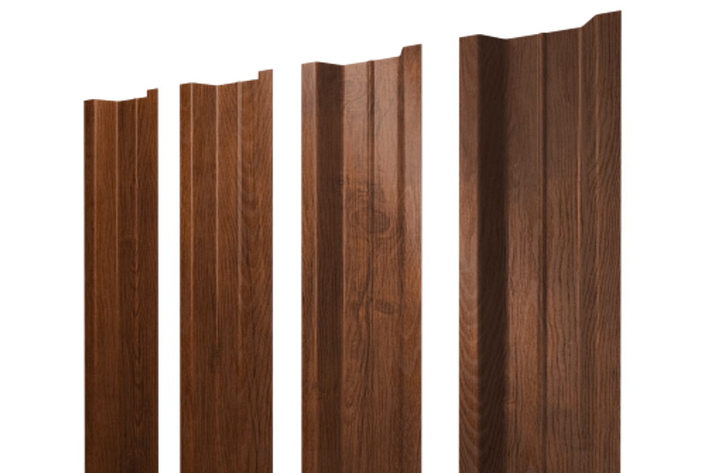 Штакетник П-образный В с прямым резом 0,45 Print-Double Premium Golden Wood Fresh