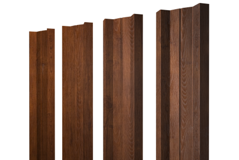 Штакетник М-образный А с прямым резом 0,45 Print-Double Premium Golden Wood Fresh