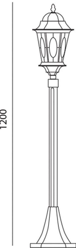 Светильник садово-парковый Feron PL155 шестигранный, столб 60W E27 230V, черное золото 11323