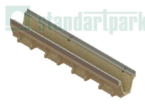 Лотки водоотводные полимербетонные CompoMax DN100 с внутренним уклоном h160-h260 под решетки кл. С250, D400