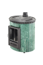 Отопительно-варочная печь "Нелжа" водяной контур в каменной облицовке