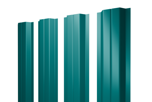 Штакетник П-образный A с прямым резом 0,45 PE RAL 5021 водная синь